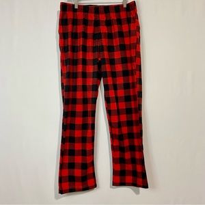 Wondershop Men’s Casual Plaid Fleece Pajama Pants Red & Black Size Large NWT